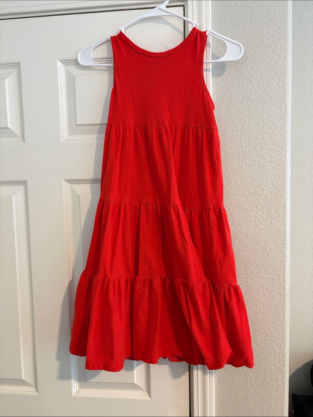 Crewcuts Red Tiered Sleeveless Dress